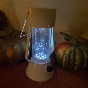 Indoor white lantern with tall handle (plastic)